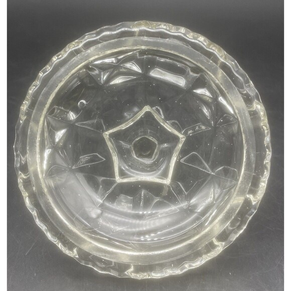 VTG Czech Clear Glass/Crystal Candy Dish W/ Lid 7” - Picture 7 of 7